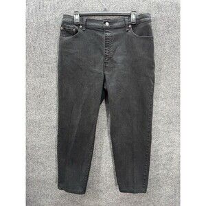 Vtg Levis 550 Jeans Womens 16M 35x27 Black High Rise Relaxed Fit Tapered Leg Y2K